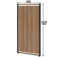 トーカイスクリーン ブラックフレームパーティション 全面パネル 高さ1820mm×幅900mm ブラウン1枚