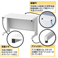 プラス スチールOAデスク フラットライン 平机 引出し無 天板メープル/脚ホワイト 幅1000×奥行700×高さ700mm 1台