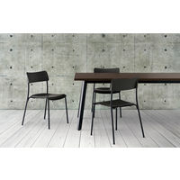 サンケイ レセプションチェア スタッキング式 4本脚椅子  ブラウン 1脚 ミーティングチェア 日本製 幅513、座高430ｍｍ