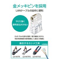 エレコム 自作用RJ45コネクター(Cat5e/単線ヨリ線両対応/10個入) LD-RJ45T10A2 1袋