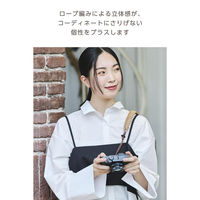 カメラストラップ 首掛け/肩掛け/たすき掛け チェキ instax ロープ編み ブラウン IC-STSDKNBR エレコム 1個（直送品）