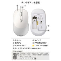 ワイヤレスマウス 静音 Bluetooth 無線(USB) 両対応 4ボタン ホワイト M-MY20MBSXWH エレコム 1個（直送品）