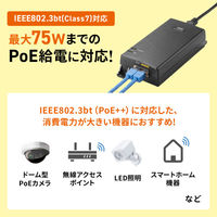 サンワサプライ PoEインジェクター(電源内蔵・IEEE802.3bt(75W)対応) LAN-GIHINJ6 1個