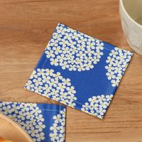 フラワーラミネートコースター ブルー studio CLIP