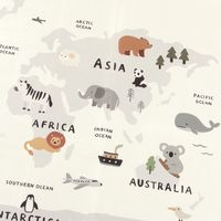(らこれキッズ)世界地図ラグ アニマル LAKOLE/ラコレ