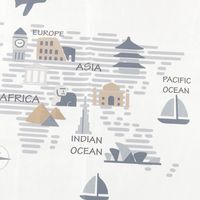 (らこれキッズ)世界地図ラグ シンボル LAKOLE/ラコレ