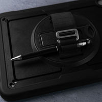 iPad11インチA16 iPad10.9インチ 第10世代 耐衝撃ケース 縦横スタンド可能 360度回転ホール 長さ調節が可能ハンドル 黒（直送品）