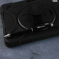 iPad mini 8.3インチ A17 Pro/第6世代 耐衝撃ケース 縦横スタンド可能 360度回転ホール ショルダーストラップ付 黒（直送品）