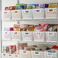 【収納ボックス】 イノマタ化学 ストックバスケットワイド ホワイト 4571 1個