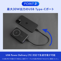 オウルテック 準固体電池ワイヤレスモバイルバッテリー 10000mAh C×1(PD30W) OEC-LPB10025MG-BK 1個