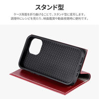 iPhone 13 mini 手帳型ケース カバー 薄型PUレザーフラップケース PRIME レッド（直送品）