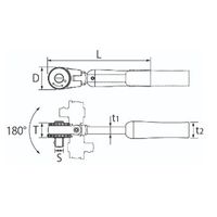 エスコ 3/8”DR/140ー190mm ラチェットハンドル(伸縮・首振型) EA618TM-13 1本(1個)（直送品）