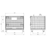 エスコ 1030x 810x845mm/1000kg メッシュパレット EA985R-31 1台（直送品）