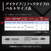 フリーク FREAK ラッシングベルト青 アイ/Jフック1ton 幅35mm×長さ0.5+3m 75705 1本（直送品）