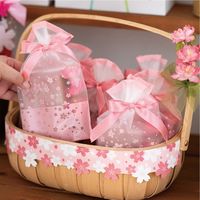 ヘッズ さくらリボン付PEギフトバッグ‐SS(20枚) SKR-RBSS 1セット(20枚×5パック)（直送品）