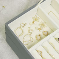 MOJYU ジュエリーボックス ゲージ 2段 ストームグレー JWB-001 1台（直送品）