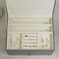 MOJYU ジュエリーボックス ゲージ 3段 ストームグレー JWB-008 1台（直送品）