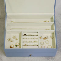 MOJYU ジュエリーボックス ゲージ 2段 ゼニスブルー JWB-003 1台（直送品）