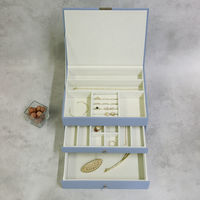 MOJYU ジュエリーボックス ゲージ 3段 ゼニスブルー JWB-010 1台（直送品）