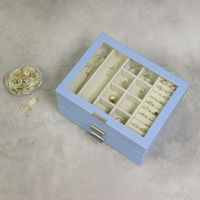 MOJYU ジュエリーボックス アシャ 3段 セレストブルー JWB-025 1台（直送品）