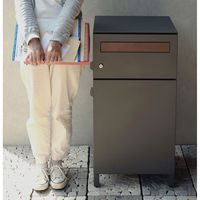 MOJYU ジャン 宅配ボックス付ポスト ダークグレー 1台（直送品）