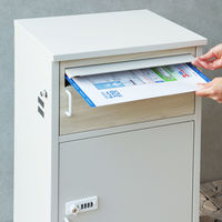 MOJYU バルトロ 宅配ボックス付ポスト グレージュ/ホワイト木目 1台（直送品）