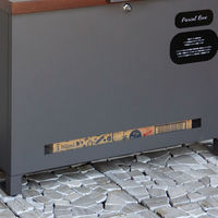 MOJYU アマート ベンチ収納宅配ボックス ダークグレー/ブラウン木目 1台（直送品）