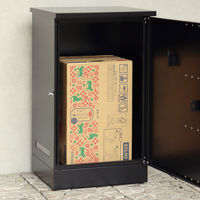 MOJYU レンツォ 宅配ボックス ブラック/ウォールナット木目 1台（直送品）