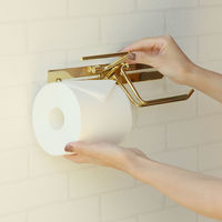 MOJYU 真鍮トイレットペーパーホルダー エリエット ダブル ゴールド PH-032 1台（直送品）