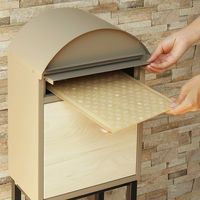 MOJYU シモン スタンドポスト ミルクティーベージュ/ホワイト木目 1台（直送品）