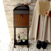 MOJYU シモン スタンドポスト ダークグレー/ブラウン木目 1台（直送品）