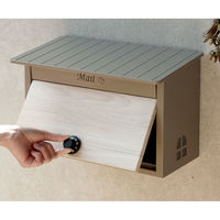 MOJYU リア 壁掛けポスト ミルクティーベージュ/ホワイト木目 1台（直送品）