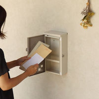 MOJYU ノラ 壁掛けポスト ライトベージュ/グレージュ 1台（直送品）