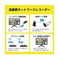 400万画素NVRーPoE有線タイプ カメラ4台 録画機(1TB)モニターなし 防犯カメラセット SEC-N-4M-1T 1セット（直送品）