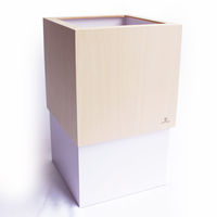 ヤマト工芸 ゴミ箱 木製 10L W CUBE ホワイト 329377 1個（直送品）
