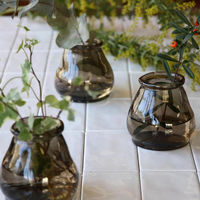 SOW 花瓶 VALENCIA リサイクルガラス ミニフラワーベース CERO ブラウン 492765 1個（直送品）