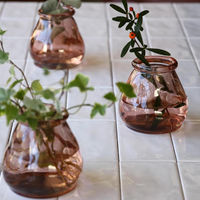 SOW 花瓶 VALENCIA リサイクルガラス ミニフラワーベース CERO パープル 492767 1個（直送品）