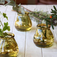 SOW 花瓶 VALENCIA リサイクルガラス ミニフラワーベース CERO イエロー 492766 1個（直送品）