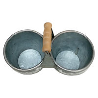 アビテ プランター シャルール・ツインポット シルバー 395111 1個（直送品）