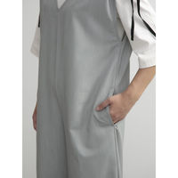 ウェーブ エプロン 無地 肩ギャザーオールインワン COCOWALK 杢グレー 412181 1個（直送品）