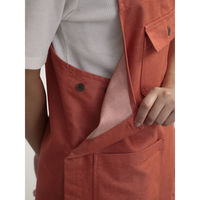 ウェーブ エプロン カラーデニムビブエプロン 無地 COCOWALK オレンジ 417115 1個（直送品）