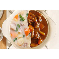 ユニカ 仕切り鍋 20cm IH対応 セラミック加工 二食鍋 グリーン 486082 1個（直送品）