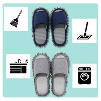 【スリッパ】オクムラ お掃除モップスリッパ外縫い Ｍ ネイビー 1足（直送品）