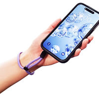 エアージェイ 丸紐やわらかハンドストラップ ASS-W2 BK 1台（直送品）