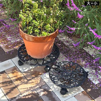 アイアン製プランタースタンドキャスター付28cm deacor デーコル 2個組 IF-N0036-2P-WHT 1セット(2個入)（直送品）