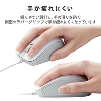 マウス 有線マウス 3ボタン ブルーLED 抗菌仕様 Mサイズ ホワイト M-BL27UBKWH エレコム 1個