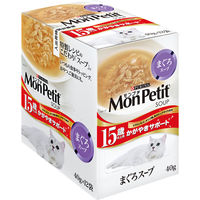 モンプチ スープ 15歳以上用 かがやきサポート まぐろスープ 40g 12袋 キャットフード ウェット パウチ