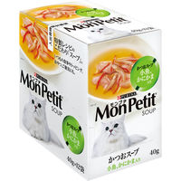 モンプチ スープ かつおスープ 小魚・かにかま入り 40g 12袋 キャットフード ウェット パウチ