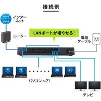 サンワサプライ ギガビット対応 スイッチングハブ(24ポート・マグネット付き) LAN-GIGAP2402BK 1個（直送品）