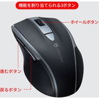 サンワサプライ 静音ワイヤレスブルーLEDマウス(5ボタン) MA-WBL166BK 1個